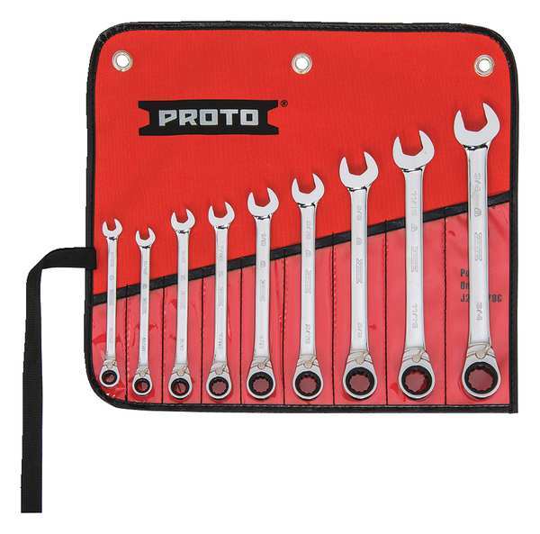 Proto Ratcheting Wrench Set, Combination JSCVT-9S