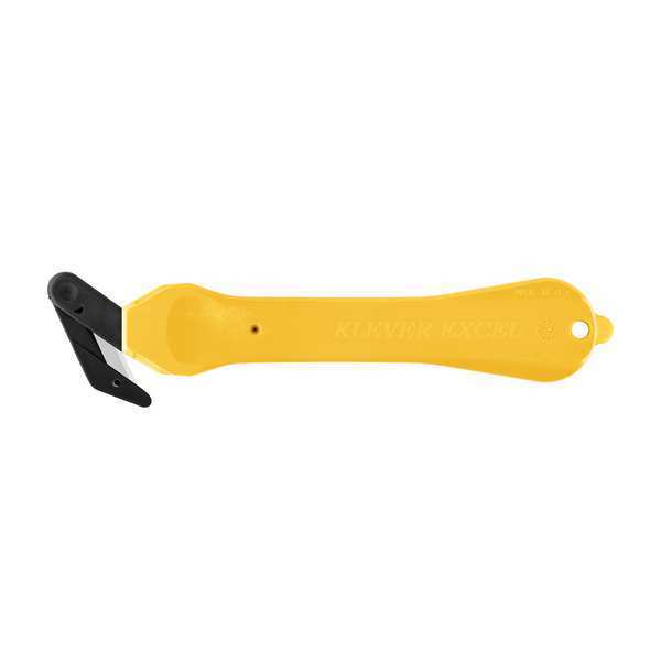 Klever Hook-Style Safety Cutter, 7 in Length, Fixed Steel Blade, Safety Recessed, Yellow, 10PK KCJ-4-30Y