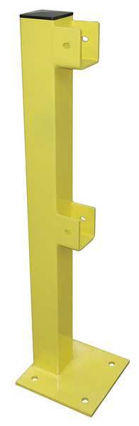 Zoro Select Flush End Post, 45 In., Yellow, Steel 22DN10