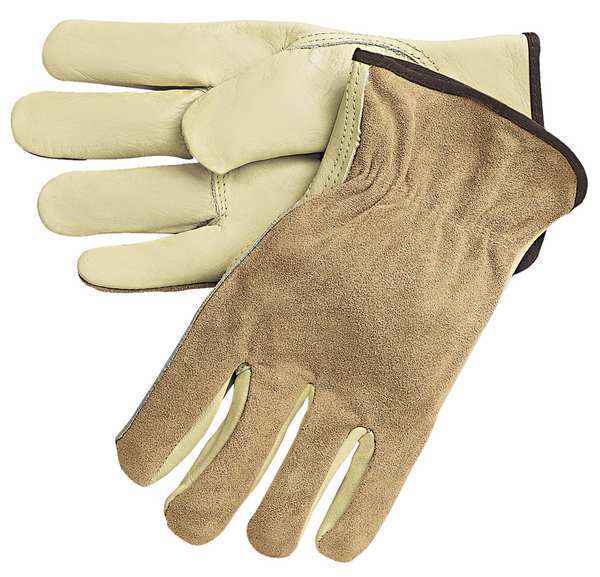 Mcr Safety Leather Drivers Glove, Cowhide, Grain, S, PR 3205S