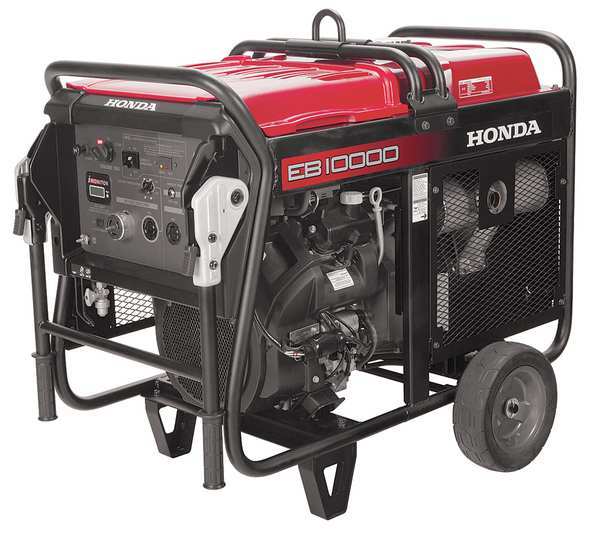 Honda Portable Generator, Gasoline, 9000 Rated, 10,000 Surge, Electric Start, 75/37.5 A EB10000AH