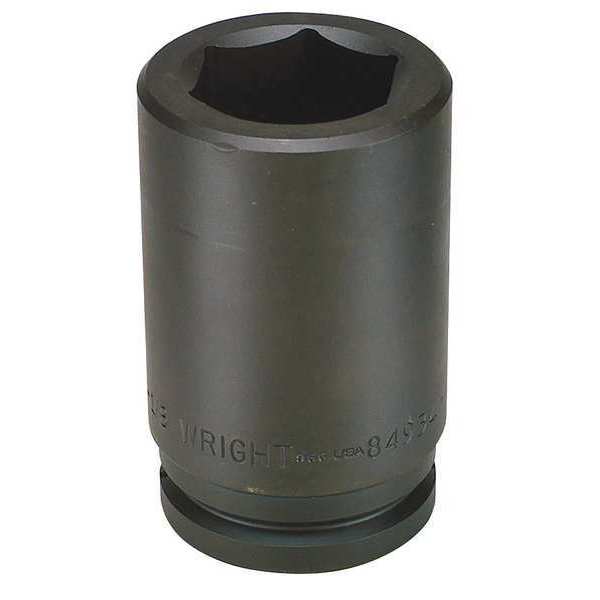 Wright Tool 1 1/2 in Drive Impact Socket 2 5/16 in Size, Deep Socket, black oxide 84937