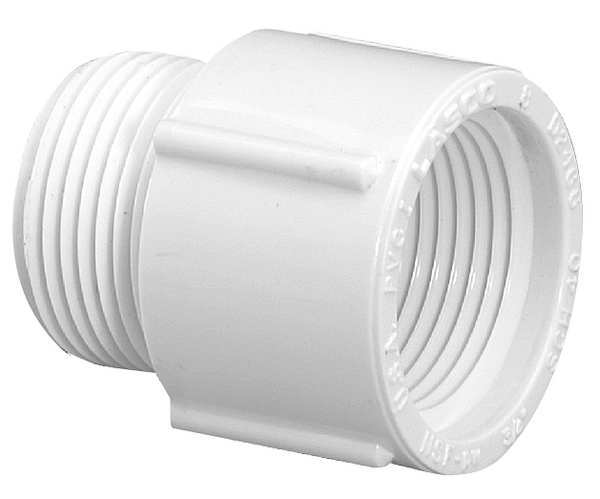 Zoro Select PVC Riser Extender, MNPT x FNPT, 1/2 in Pipe Size 434005