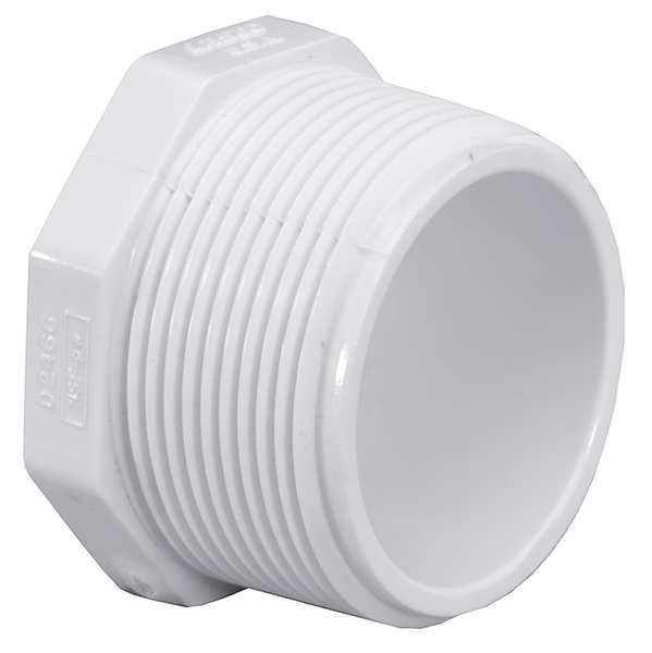 Zoro Select PVC Plug, MNPT, 1-1/2 in Pipe Size 450015