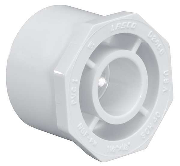 Zoro Select PVC Reducing Bushing, Spigot x Socket, 2 1/2 in x 1/2 in Pipe Size 437287