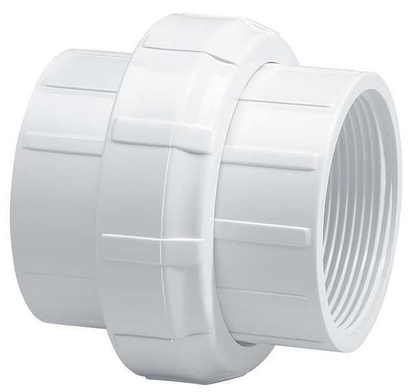 Zoro Select PVC Union, FNPT x FNPT, 1/2 in Pipe Size 458005
