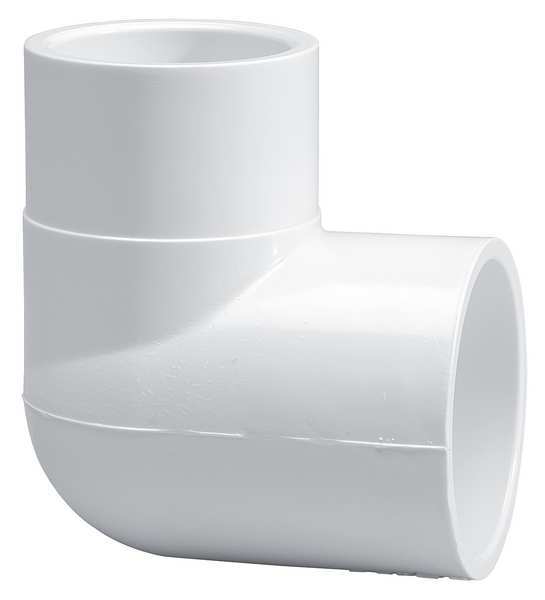 Zoro Select PVC Street Elbow, 90 Degrees, Slip x Slip/Spigot, 2 in x 1 1/2 in Pipe Size 416251