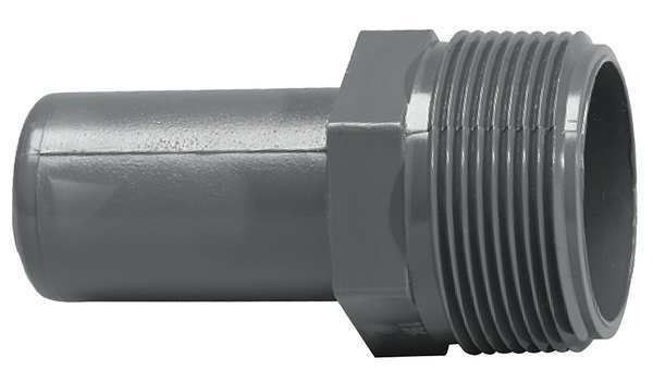 Zoro Select PVC Pool Adapter, Insert x MNPT, 1-1/4 in Pipe Size 1436170