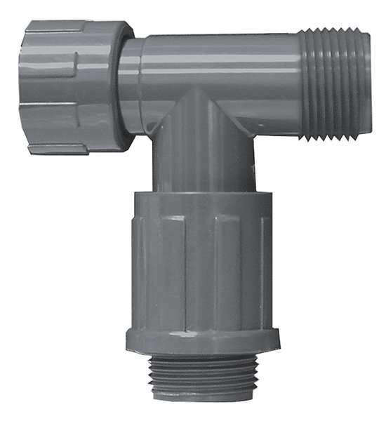 Zoro Select PVC Manifold Tee, MNPT, 1 in Pipe Size 1301010