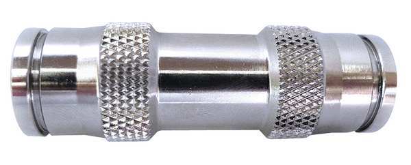 Zoro Select Push-to-Connect Union, 1/4 in Tube Size, Brass, Silver 22FR60
