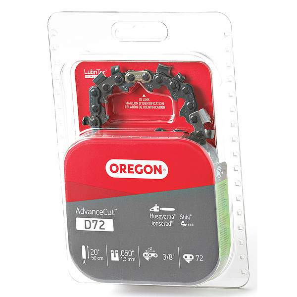 Oregon Saw Chain, 20 In., .050 In., 3/8 In. Pitch D72