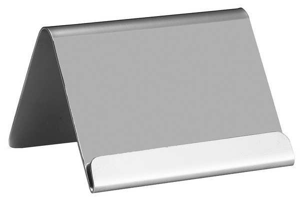 Tablecraft Card Holder with Lip, SS, Silver B17