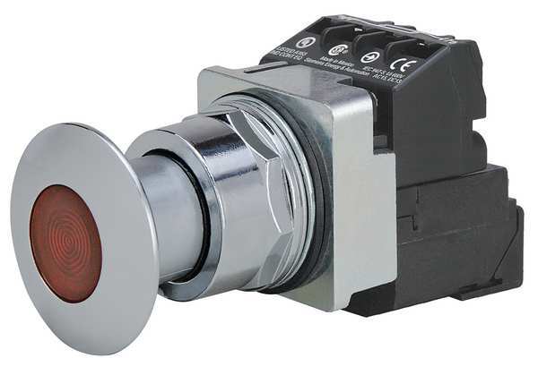 Siemens Illuminated Push Button, 30 mm, 1NO/1NC, Red 52PP2E2AB