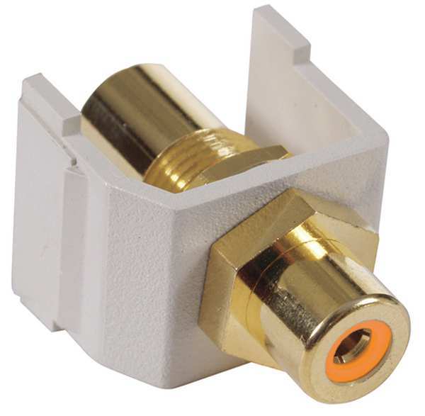 Hubbell Premise Wiring Inline Coupler, RCA, Duplex, Light Almond SFRCORFFOW