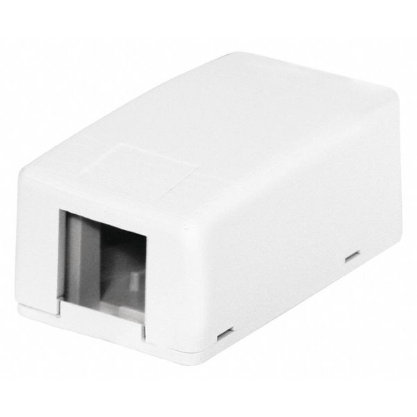 Hubbell Premise Wiring Surface Mount Box, 1 Port, White HSB1W