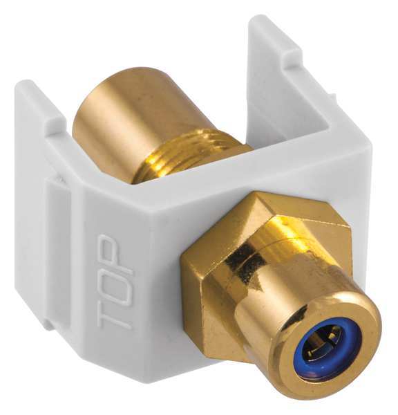 Hubbell Premise Wiring Snap Fit Connector, Blue/White, RCA/RCA SFRCBFFW