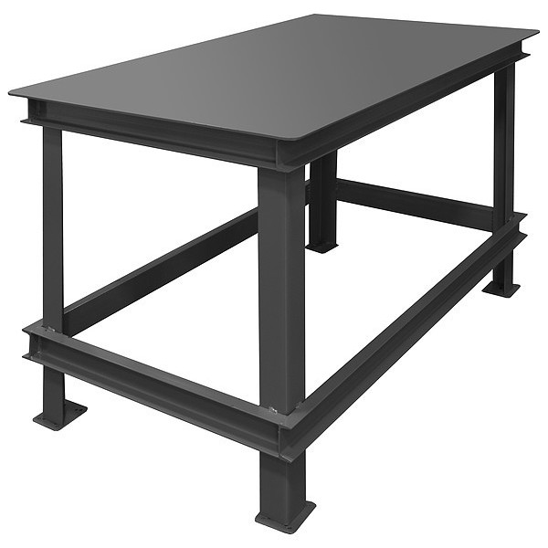 Durham Mfg Fixed Work Table, Steel, 60" W, 36" D HWBMT-366030-95