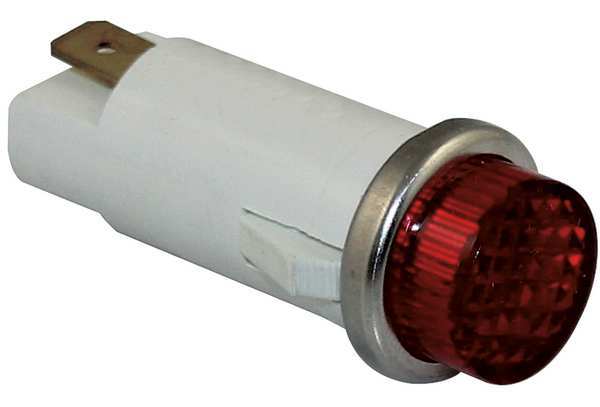 Dayton Raised Indicator Light, Red, 24V 22NY43