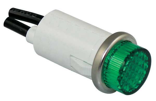 Dayton Raised Indicator Light, Green, 240V 22NY56