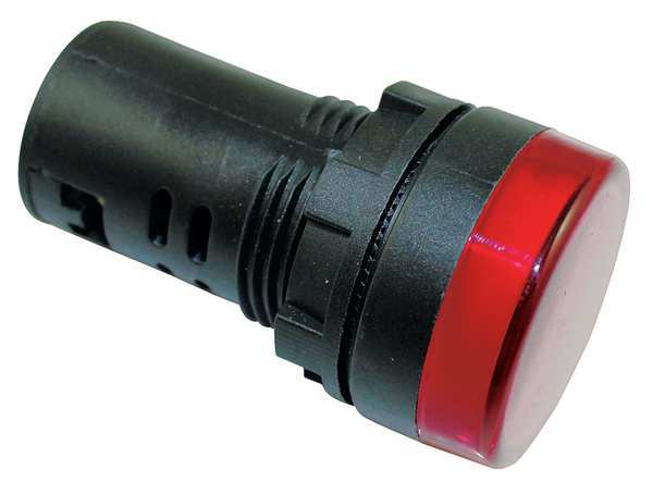 Dayton Raised Indicator Light, 22mm, 24V, Red 22NZ01