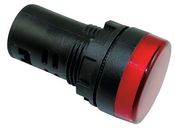 Dayton Raised Indicator Light, 22mm, 240V, Red 22NZ11