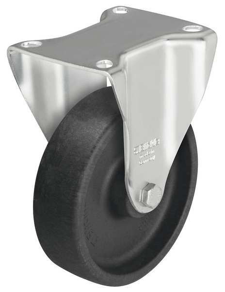 Zoro Select Rgd Plate Caster, Glass Nylon, 5 in, 660 lb BK-POHI 125G-1