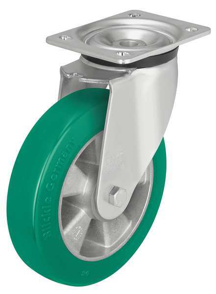 Zoro Select Swivel Plate Caster, Polyurethane, 5 in, 770 lb LK-ALST 125K-1