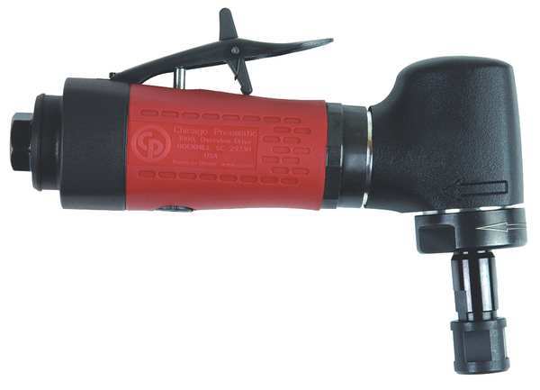Chicago Pneumatic Angle Die Grinder, 1/4 in NPT Female Air Inlet, 1/4 in Collet, Heavy Duty, 30,000 RPM, 0.4 hp CP3030-330R