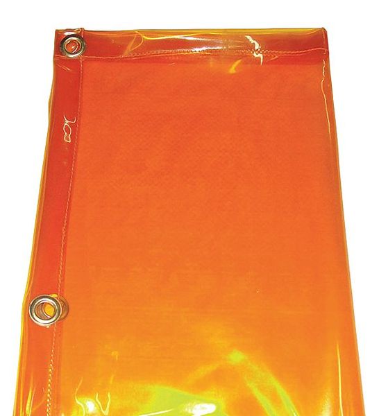Zoro Select Welding Curtain, 8 ft. W, 6 ft., Ylw Org 22RN58