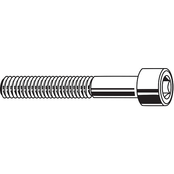 Zoro Select #10-32 Socket Head Cap Screw, Plain 18-8 Stainless Steel, 2-1/2 in Length, 100 PK U51041.019.0250