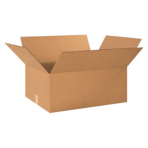 Zoro Select Corrugated Boxes, 26" x 18" x 10", Kraft, 15/Bundle 22XL33