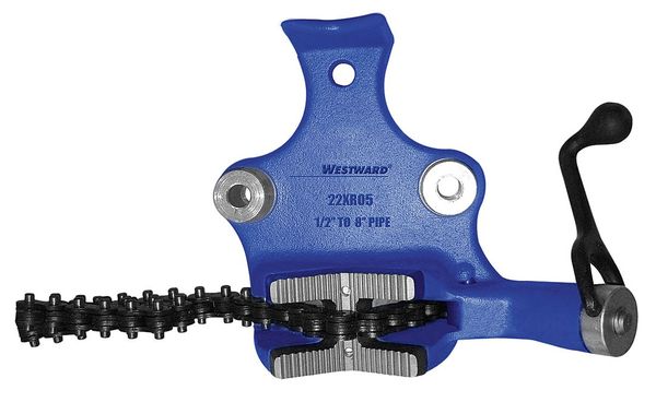 Westward Bench Chain Vise, Top Screw, 1/2 to 8 in 22XR05