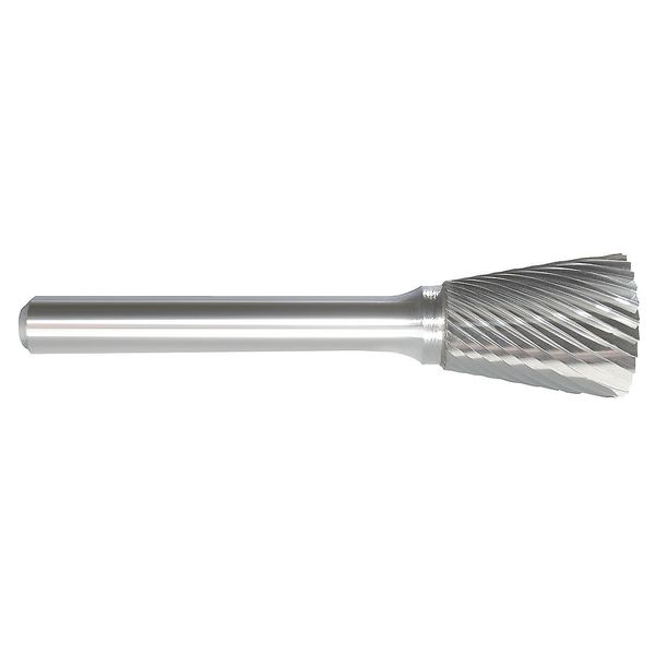 Zoro Select Carbide Bur, Inverted Cone, 3/16, 1/8 Shank 310-001223