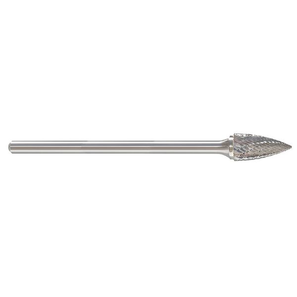 Zoro Select Carbide Bur, Flame, 1/2 In, 1/4 Shank 310-002730