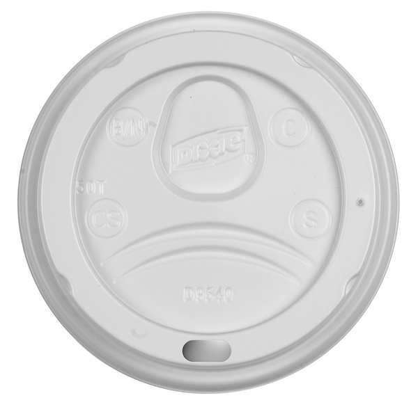 Dixie Lid for 10 oz. Hot Cup, Dome, Sip Through, White, Pk1000 DL9540