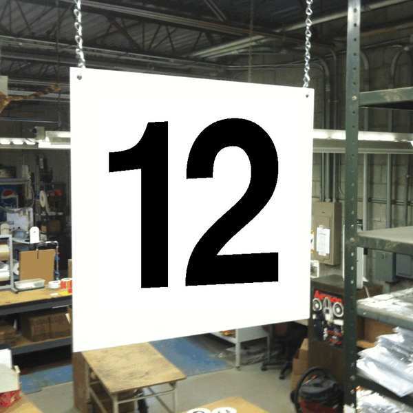 Stranco Hanging Aisle Sign, Legend 12 HPS-FS1212-12