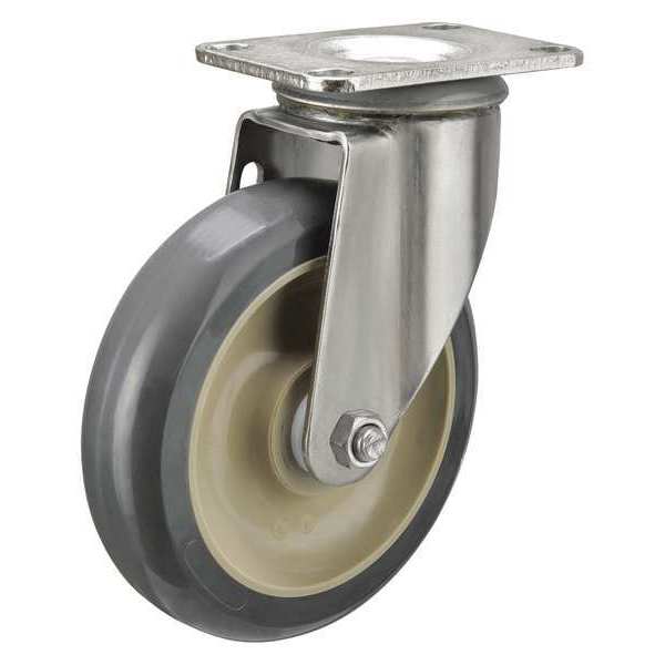 Zoro Select Swivel Plate Caster, 350 lb., 90 Shore A P12SX-UP050D-12-AM