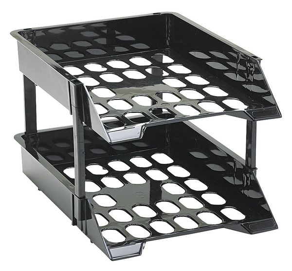 Deflecto Letter Tray, Black, Plastic, PK2 DEF63304