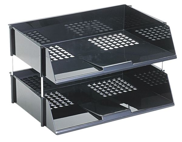 Deflecto Letter Tray, Black, Plastic, PK2 DEF582704