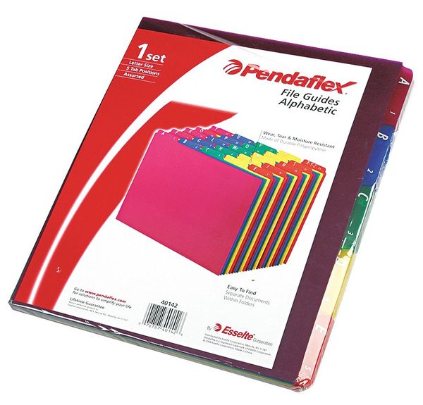 Pendaflex Index Tab Set, Asst, Polypropylene, PK25 PFX40142