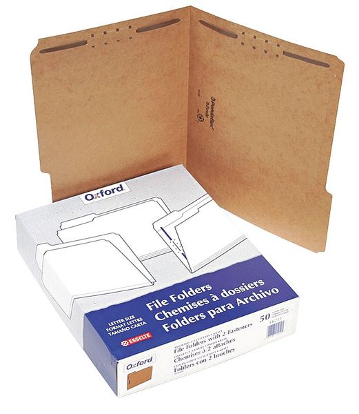 Zoro Select File Folders 8-1/2" x 11", 1/3-Cut Tab, Brown, Pk50 PFXFK212