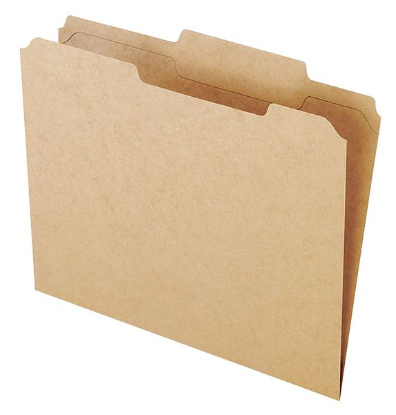 Zoro Select File Folders 8-1/2" x 11", 1/3-Cut Tab, Brown, Pk100 PFXRK15213