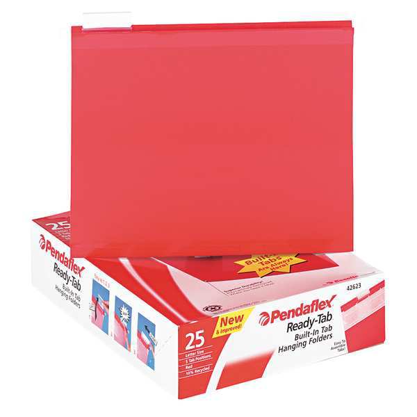 Zoro Select Hanging File Folders, Red, PK25 PFX42623