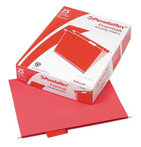 Zoro Select Hanging File Folders, Red, PK25 PFX81608
