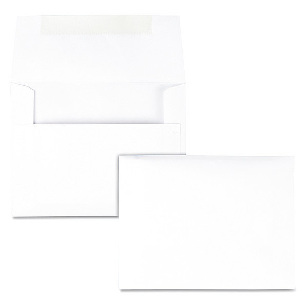 Quality Park Invitation Envelope, White, Paper, PK100 QUA36217