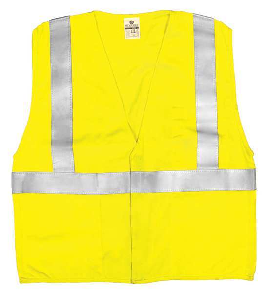 Kishigo 2XL Class 2 Flame Resistant High Visibility Vest, Lime AFM300-2X