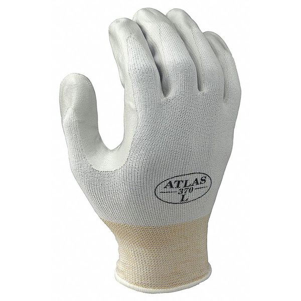 Showa Nitrile Coated Gloves, Palm Coverage, White/Gray, Xl, PR 370WXL-09