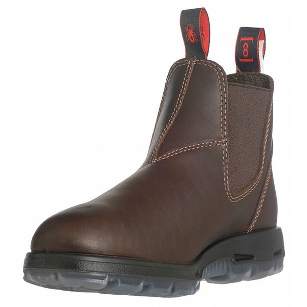 Redback Boots Size 6-1/2 Unisex Chelsea Boot Steel Work Boot, Dark Brown USNPU