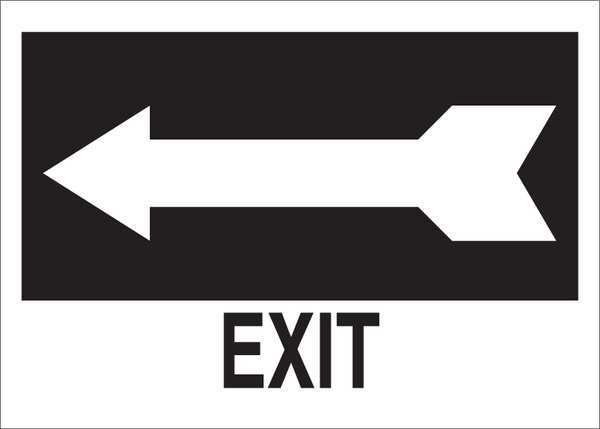 Brady Exit Sign, Exit, 10X14 41018