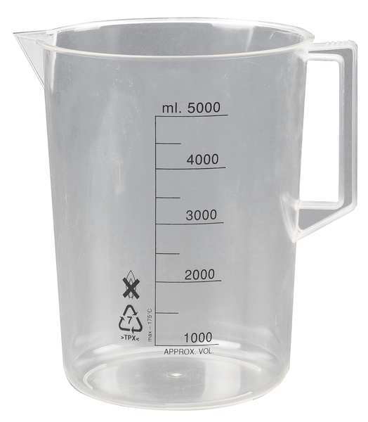 Lab Safety Supply Beaker with Handle, 1000mL, Poly, PK2 23X908